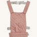 Olli Ella quilted toy carrier in rose available at Babipur. This toy carrier features a buckle on the back and side for a secured fit and can carry a Olli Ella diknum doll