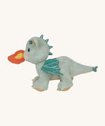 A Olli Ella dinkum dragon blaze doll  available at Babipur with the fluffy magnetic fire piece attached to the mouth 