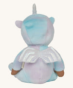 The back of the Olli Ella Uli the unicorn dinky dinkum doll available at Babipur showing the white pegasus wing detail