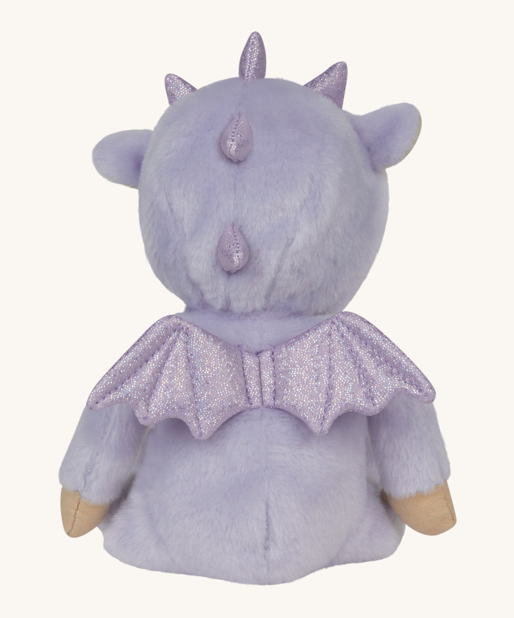 An image showing the back of the Olli Ella Duffy the dragon dinky dinkum doll showing the dragon wings detail.