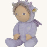 A side image of the Olli Ella Duffy the dragon dinky dinkum doll available at Babipur. 