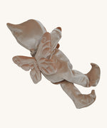 A side image of the Olli Ella Ada fairy dozy dinkum doll available at Babipur. showing the stitching detail on the brown fairy wings