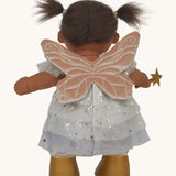 An image showing the back of the Olli Ella Freya dream dinkum doll available showing the stitch detail on the fairy wings
