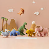 A group of soft stuffed animals: Mammoth, Dodo, Saber Tooth Tiger, Dinosaurs from the Olli Ella Holdie World Sets (Extinct Animals and Dinosaurs) for sale at Babipur.