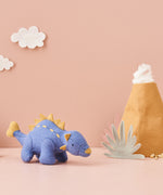 A soft toy blue Ankylosaurus from the Olli Ella Holdie World Prehistoric Animals Dinosaurs, for sale at Babipur.