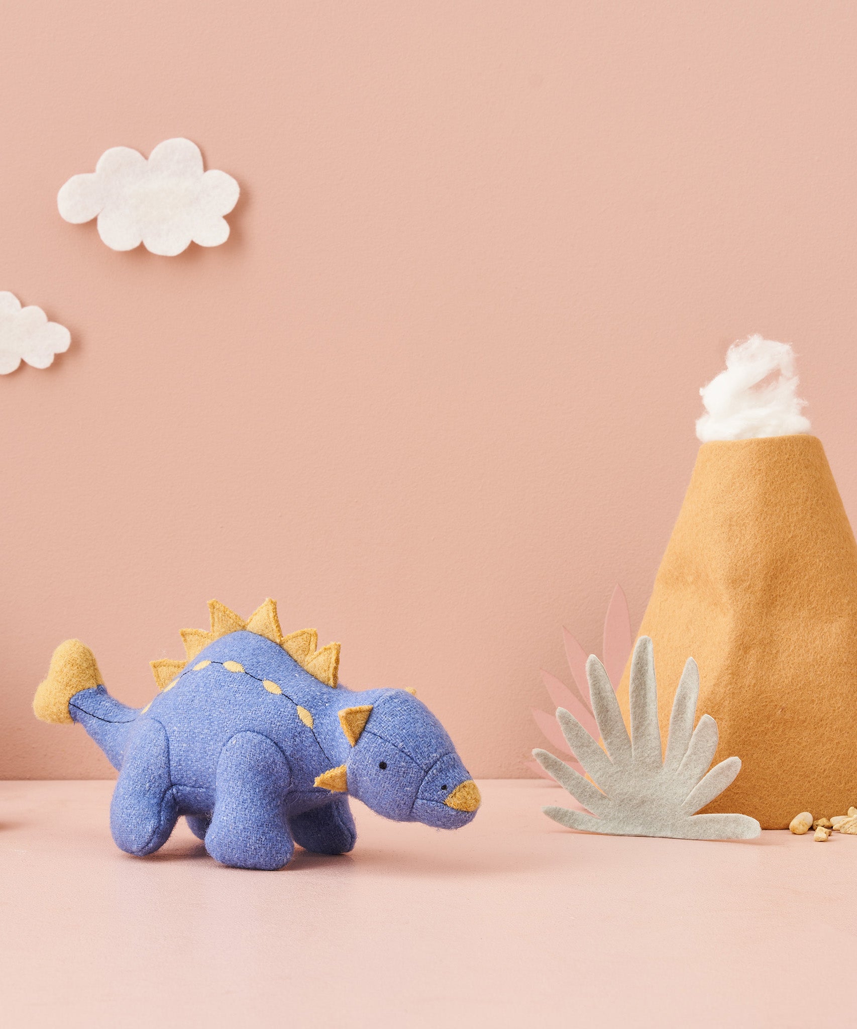 A soft toy blue Ankylosaurus from the Olli Ella Holdie World Prehistoric Animals Dinosaurs, for sale at Babipur.