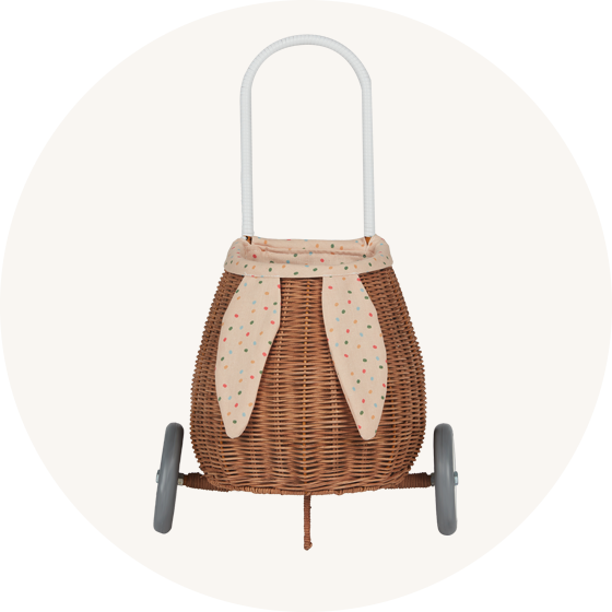 Bunny Luggy on cream background to represent Olli Ella lifestyle and home at Babipur.