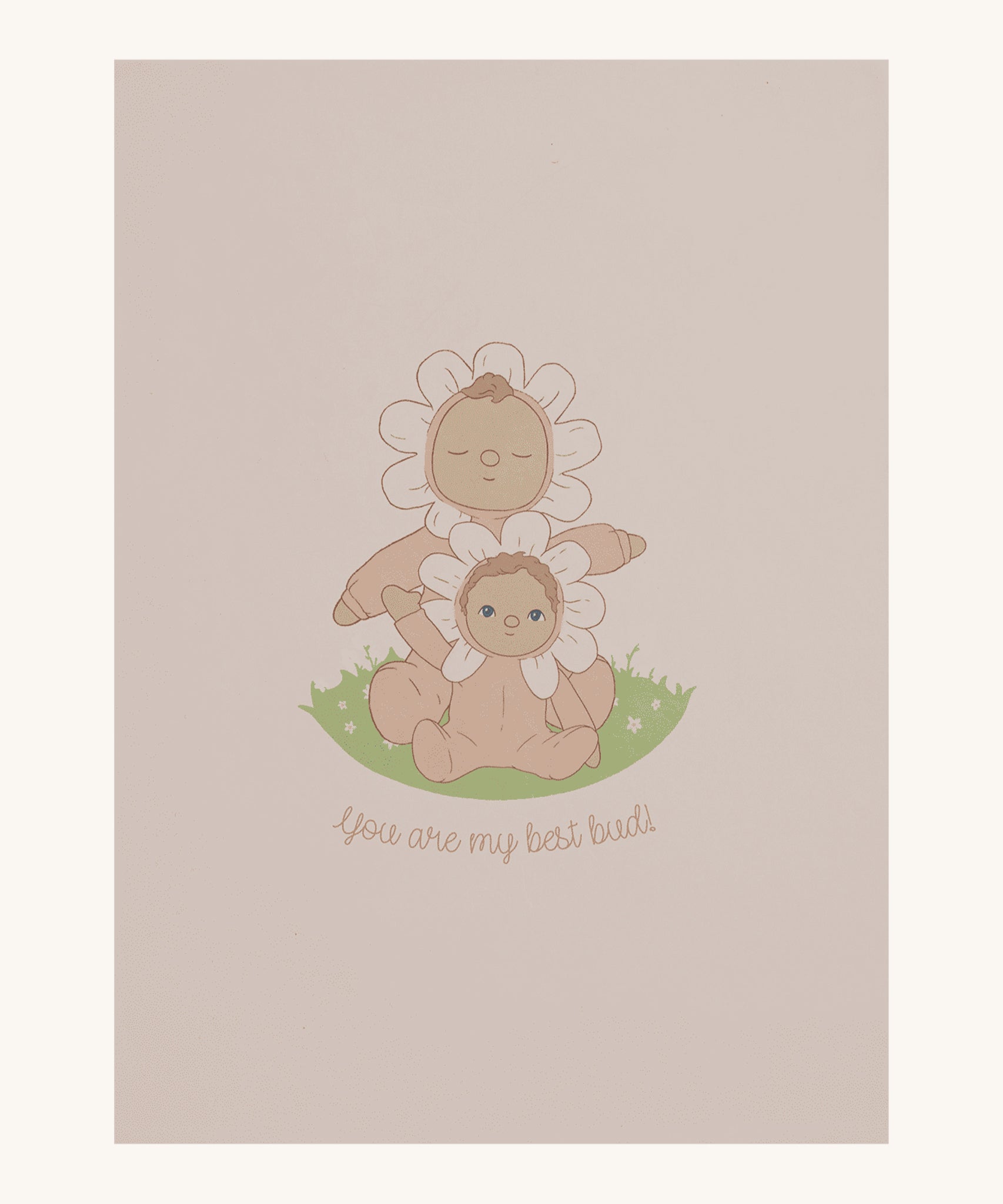 The Olli Ella Limited Edition Blossom Buds Gift Set - Tulip packaging box on a cream background with text which reads "You are my best bud!"