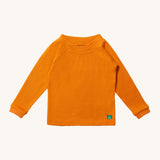 Little Green Radicals Long Sleeve Waffle Top - Golden Ochre. A lovely yellow, long sleeve top with a waffle texture fabric