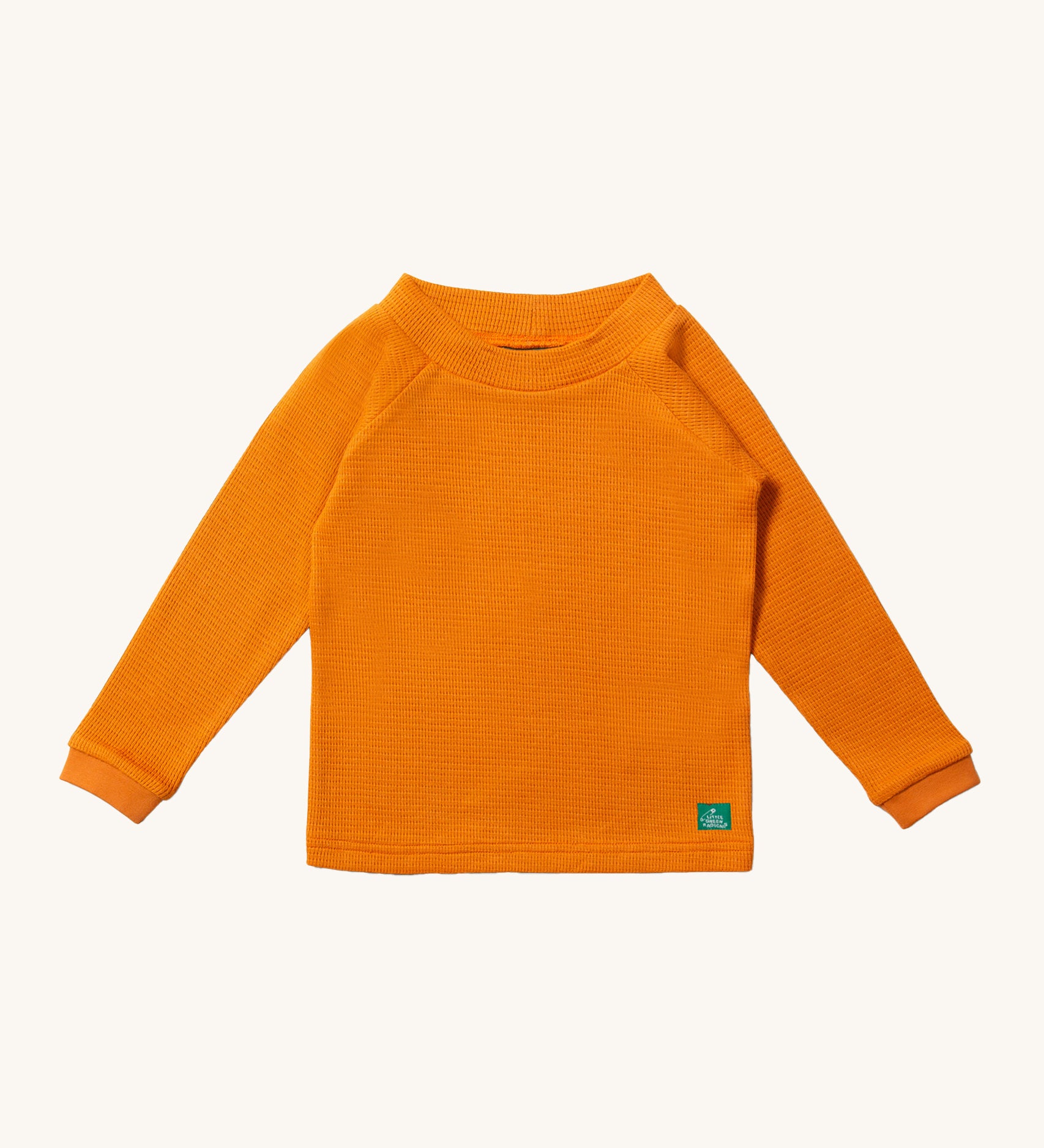 Little Green Radicals Long Sleeve Waffle Top - Golden Ochre. A lovely yellow, long sleeve top with a waffle texture fabric