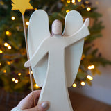 Ostheimer Angel With Star - wooden nativity or Christmas decoration or toy - for sale at Babipur.