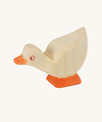 A beautifully hand crafted and hand painted Gosling in white, with an orange beak and orange feet
