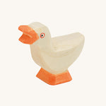 A beautiful hand crafted and hand painted gosling, in white with an orange beak and orange feet