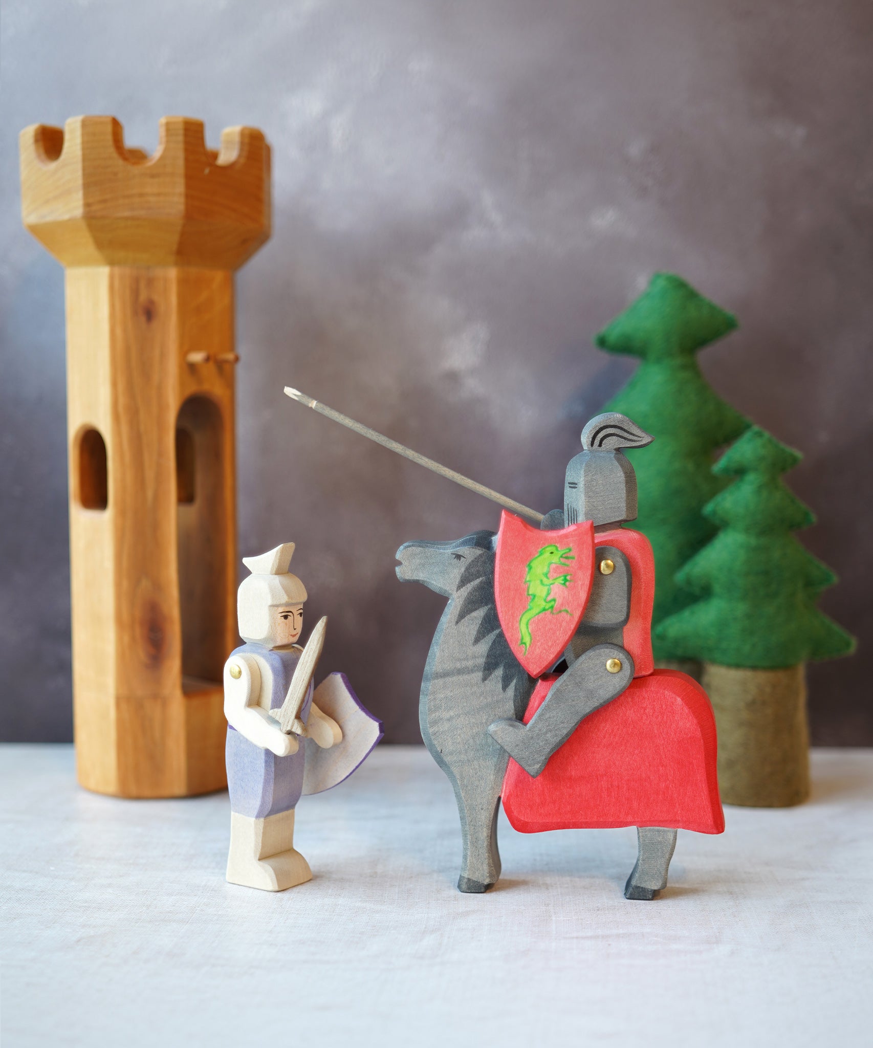 Ostheimer Blue Standing Knight Wooden Toy Figure – Babipur
