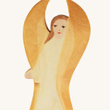 Ostheimer Guardian Angel - White. A beautiful Guardian Angel in a white robe, with yellow wings and a kind face, on a cream background