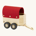 Ostheimer wooden horse box with a red roof. The perfect mode of transport for toy horses on the farm.