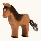 Ostheimer handcrafted Hrokur the Icelandic horse with hand painted brwon body, dark brown hair and black rope tail