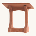Ostheimer Nativity Manger With Roof. Beautifully handmade wooden manger with a solid wood roof, perfect for Christmas Nativity scenes. This product is heirloom quality and shows the natural wood grain of the parts