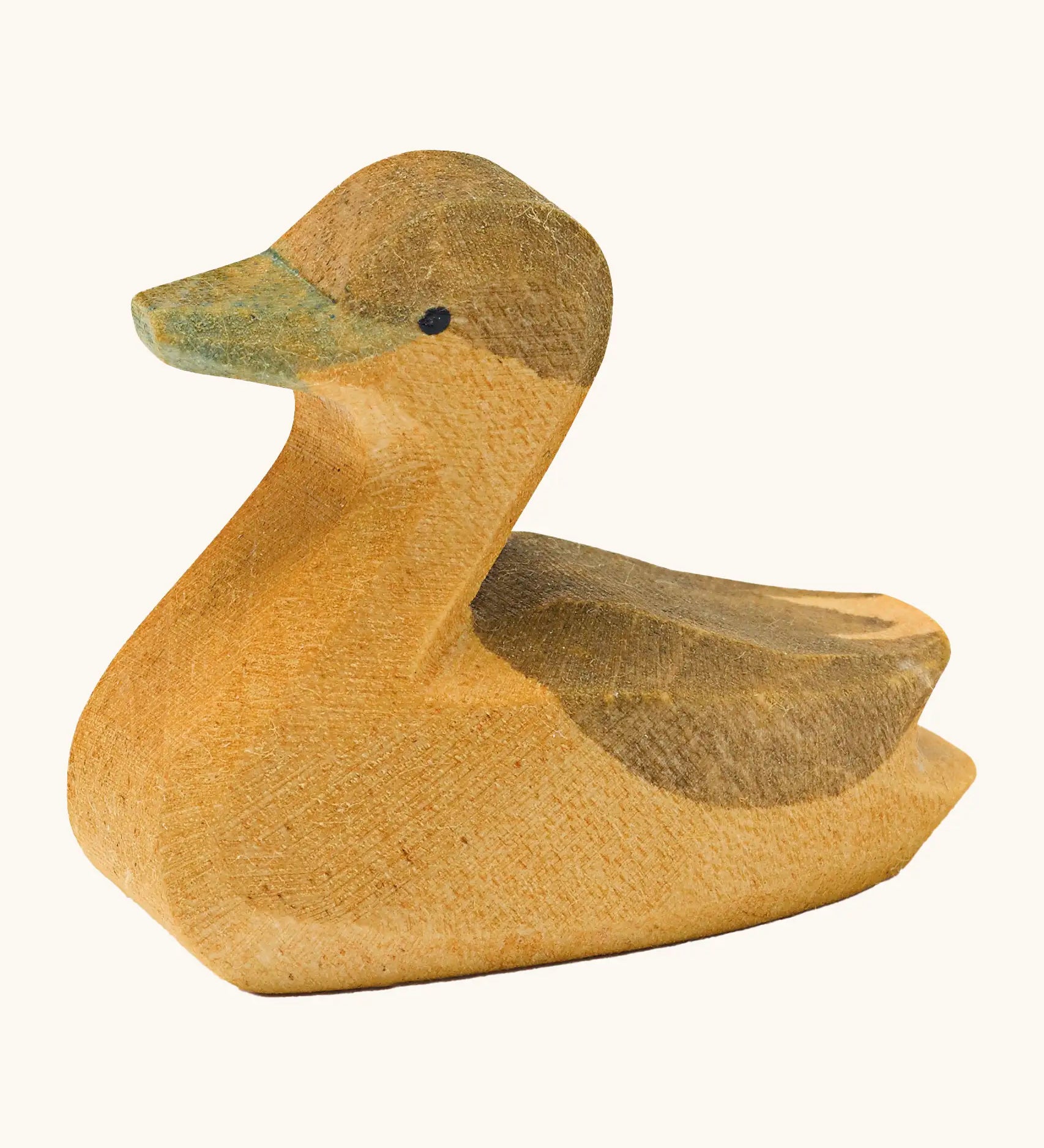 Ostheimer handcrafted wooden small Canada goose figure with handpainted brown body and pale blue beak