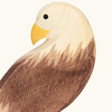 Hand painted facial features on the Ostheimer wooden standing bald eagle figure