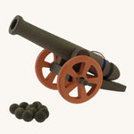Ostheimer Large Cannon with 10 Cannonballs  pictured on a plain background
