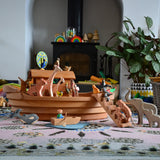 Ostheimer wooden Noah’s Ark with hand-painted animals and figures, handmade in Germany. Ideal for small world storytelling and open-ended play, sold at Babipur