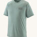 The Patagonia Men's Capilene Cool Merino Graphic T-Shirt in thermal blue, with a small logo on the left of the chest