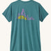 Patagonia Women's Cap Cool Daily Graphic Shirt in a wetland blue teal colour, with a Patagonia logo.