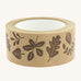 Babipur wide kraft eco paper tape in the brown leaves print on a cream background