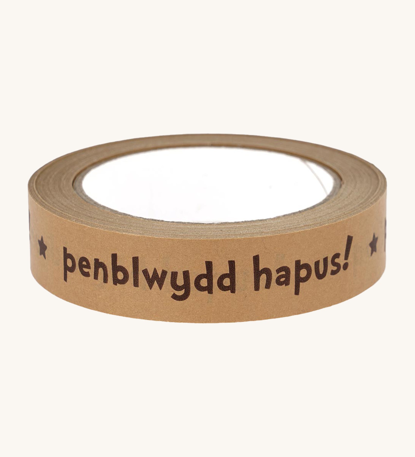 Babipur Kraft  Eco Paper Tape - Penblwydd Hapus on a cream background