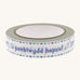 Babipur Eco Paper Tape - Purple Penblwydd Hapus on a cream background