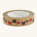 Brown paper tape with toadstool pattern on cream background.