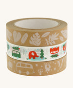 Babipur kraft eco paper tapes in a stack on a white background