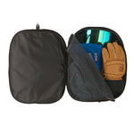 The inside of the Patagonia Black Hole Cube 14L Black, showing how much can fit inside