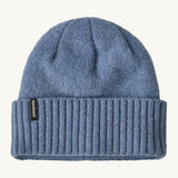 Patagonia adult brodeo beanie hat on barnacle blue available at Babipur. A soft knit style beanie with turn up brim and logo patch on the side