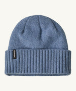 Patagonia adult brodeo beanie hat on barnacle blue available at Babipur. A soft knit style beanie with turn up brim and logo patch on the side