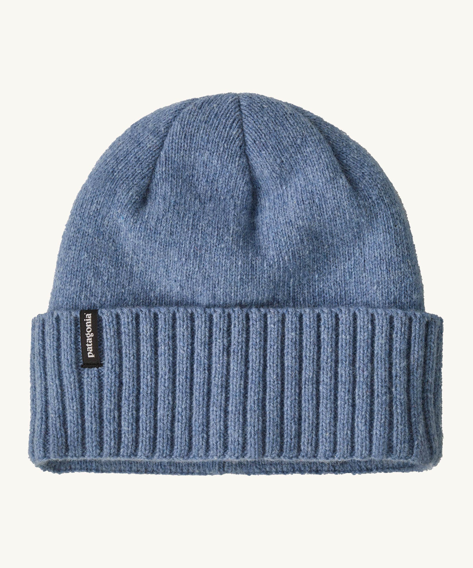 Patagonia adult brodeo beanie hat on barnacle blue available at Babipur. A soft knit style beanie with turn up brim and logo patch on the side