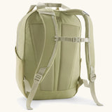 Patagonia atom 20 litre tote pack in light green with matching shoulders straps and quick release buckle