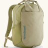 Patagonia atom 20 litre tote pack in light green with matching top handle, zipped compartment and side pocket