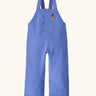 Patagonia water repellent baby snow overalls in diver blue with adjustable shoulder straps, zip pocket and elasticated leg cuffs