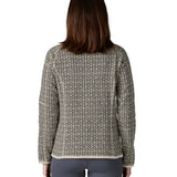 The back of a Woman wearing the Patagonia Women's Better Sweater 1/4 Zip in natural/scales available at Babipur. 