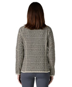 The back of a Woman wearing the Patagonia Women's Better Sweater 1/4 Zip in natural/scales available at Babipur. 