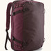 Patagonia 45 litre black hole weather resistant travel backpack in maroon. Features padded shoulder pads, zipper fasteners and a carry handle