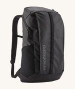 A Patagonia Black Hole Backpack 25 litre capacity backpack in all black available at Babipur. This backpack features a main zipped compartment, a compartment on the top and meshed side pockets.
