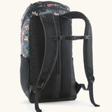 Patagonia black hole backpack 25L in kaleido/black with black shoulder straps and quick release buckle
