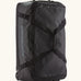 Patagonia black hole 70 litre wheeled duffel bag in black. Features extra loops on the side for attaching small items, carry straps and retractable handle