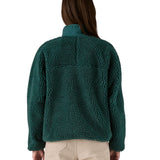 The back of the Patagonia classic retro x women's jacket in cascade green available at Babipur. 