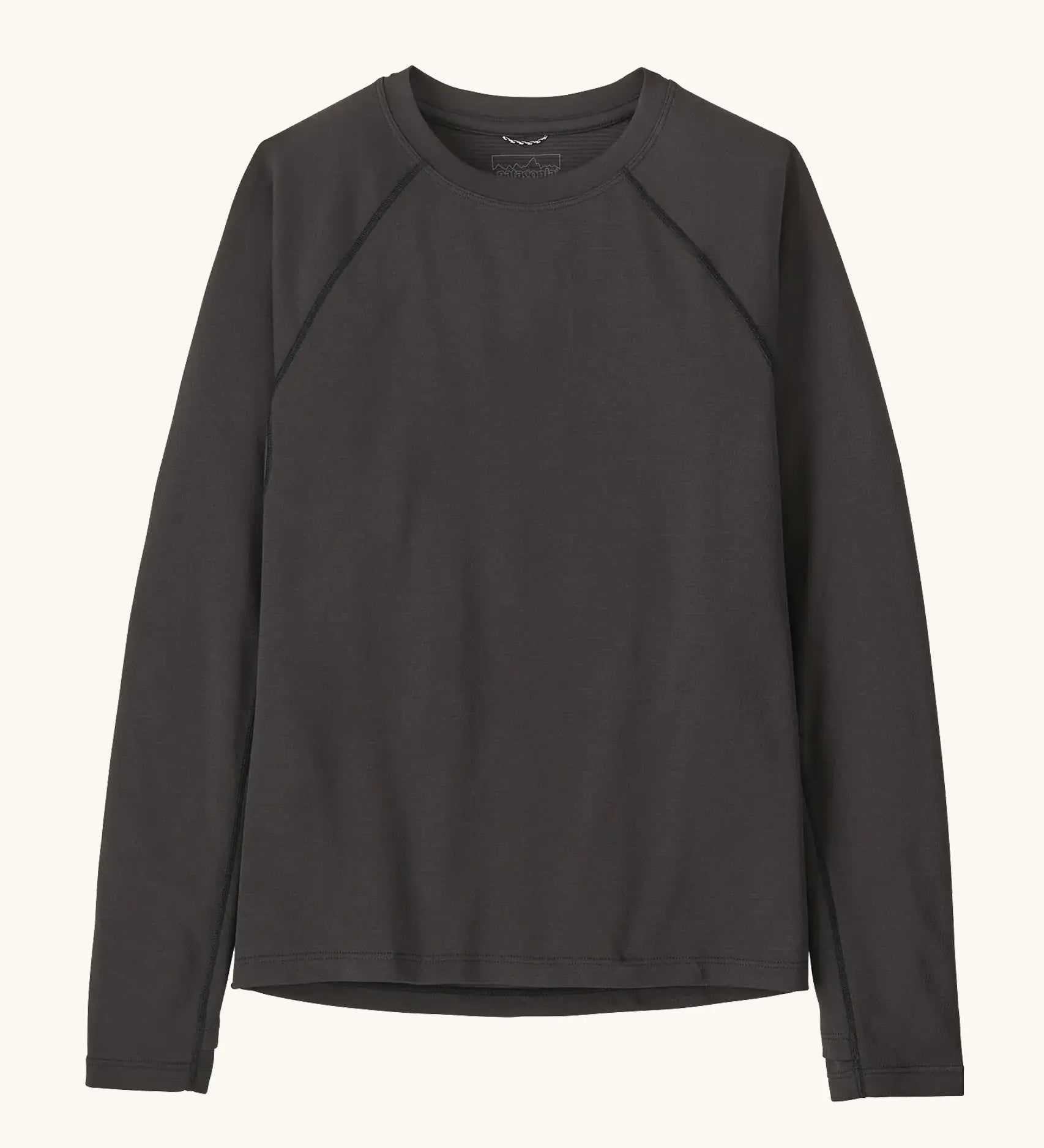 Patagonia Kids Capilene Midweight crew in Ink Black. A high performance technical base layer.