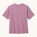 Back of Patagonia recycled polyester kids capilene short sleeve t-shirt in pastel purple 