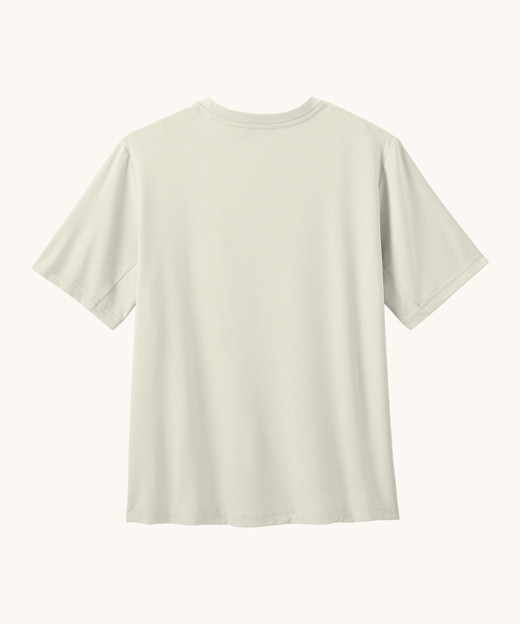 Back of Patagonia recycled polyester kids capilene boardshort short sleeve t-shirt in white 